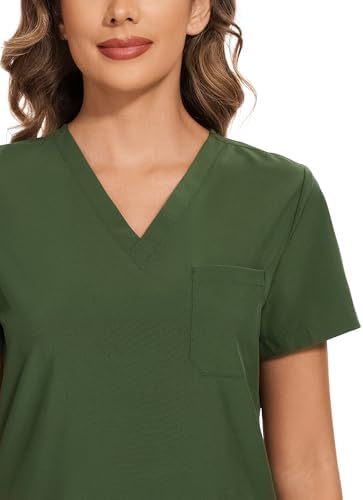 COZYFIT Scrubs for Women Set - Stretch V-Neck & Jogger Pant with 9 Pockets