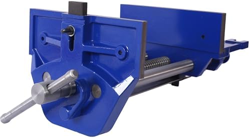 9 Inch Jaw Width Quick Release Woodworking Vise Heavy Duty Clamp Metal Cast Iron Adjustable Tool Sliding Jaw Workholding Device Woodworking Equipment Hand Tool Craft Vise Blue