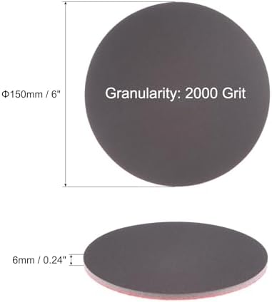 uxcell 6pcs 2000 Grit Sanding Sponge 6 Inch Hook and Loop Sponge Sanding Disc Wet/Dry for Car Wood Drywall Metal