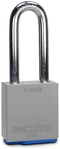 PACLOCK's 3-Series Padlock, High Security Rotating Disc, 3/8" Diameter Hard. Stainless Steel Shackle, 2-1/2" Tall, Exclusive Key Number, Keyed Differently w/ 1 Key, Silver
