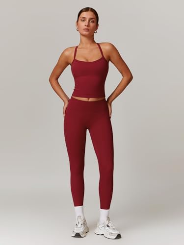 ABOCIW Workout Sets for Women 2 Piece Padded Sports Bra Tank Top High Waist Leggings Sets Gym Yoga Work Out Clothes