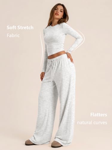 Trendy Queen Women's 2 Piece 2026 Fall Fashion Lounge Set with Pockets