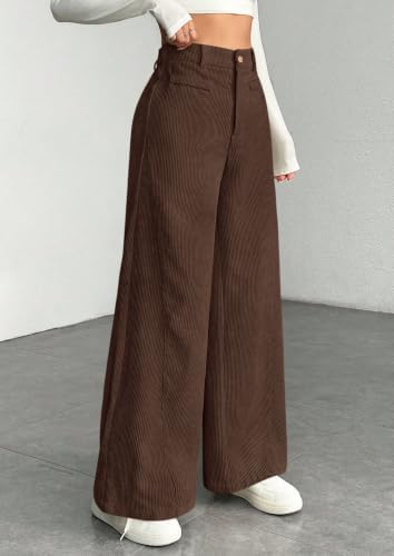 PRETTYGARDEN Women's High Waisted Corduroy Pants Casual