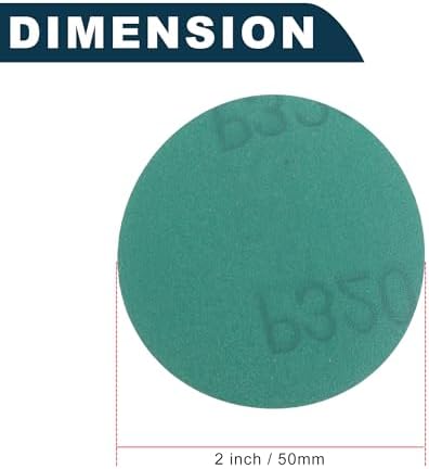Car Sanding Discs 2inch 320 Grit Abrasion Resistance | Round Hook and Loop Sandpaper Green 50 Pcs