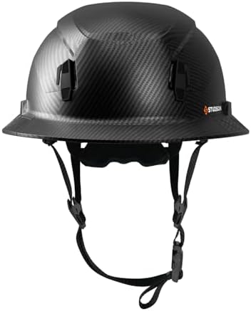 STUDSON SHK-1 Full Brim Safety Helmet Non-Vented: ANSI/ISEA Z89.1 Type II Compliant (R 2019), Lightweight & Breathable, NFC Emergency Contact Chip, One Size, Class E Protection