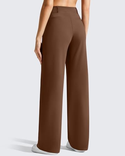 G4Free EverGoing Women's Wide Leg Dress Pants with Pockets Belt Loops