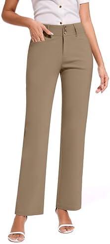 KICZOY Women Dress Pants Stretch Business Straight Leg with Pockets Wear to Work Casual 2026 Suitpants