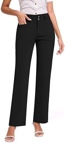 KICZOY Women Dress Pants Stretch Business Straight Leg with Pockets Wear to Work Casual 2026 Suitpants