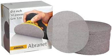 Mirka Abranet 6 Inch Sanding Discs Hook and Loop Mesh 320 Grit