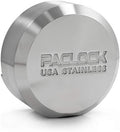 PACLOCK's 8-Series Stepped-Back Puck, Standard Rekeyable (SR), Keyed Different, 304 Stainless Steel