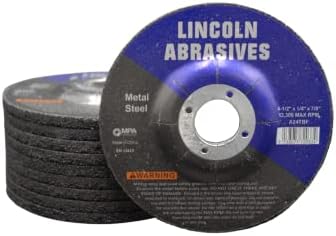 10 Pack Grinding Wheels 4.5" x 1/4" x 7/8" for Metal