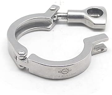 QiiMii 13MHHM Stainless Steel 304 Single Pin Heavy Duty Tri Clamp with Wing Nut for Ferrule TC 1.5" (1.5 Inch)