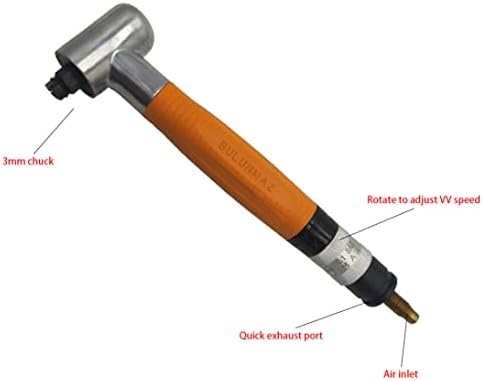Pneumatic Micro Grinder Angle Air 90 Degree 3Mm Die Pencil Polisher Tool Accessories Kit Orange,Pneumatic Angle Air Grinder