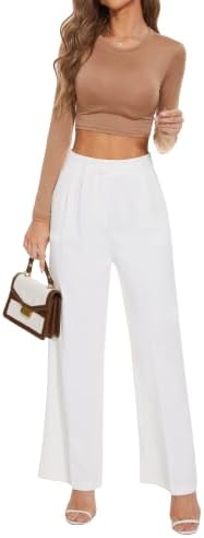 KICZOY Women Casual Wide Leg Dress Pants High Waist Lightweight Flowy Pants