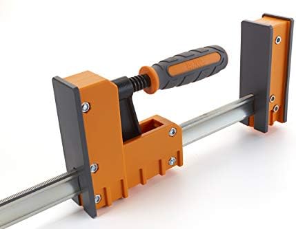 Bora 4-Piece Parallel Clamp Set 571550I & Wood Organizer and Lumber Storage Metal Rack with 6-Level Wall Mount – Indoor and Outdoor Use, In Orange | PBR-001