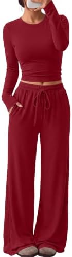 Trendy Queen Women's 2 Piece 2026 Fall Fashion Lounge Set with Pockets