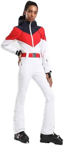 GSOU SNOW Womens Ski Suit One Piece Jumpsuit Snow Jacket Waterproof