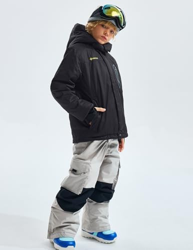 GEMYSE Boy's Waterproof Ski Snow Jacket Fleece Kids Winter Coat with Hood