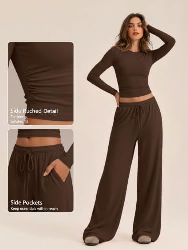 Trendy Queen Women's 2 Piece 2026 Fall Fashion Lounge Set with Pockets