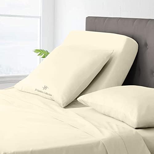 JS Sanders Collection Split Head Sheet Set Cal. King Size,Ivory