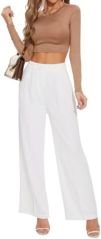 KICZOY Women Casual Wide Leg Dress Pants High Waist Lightweight Flowy Pants