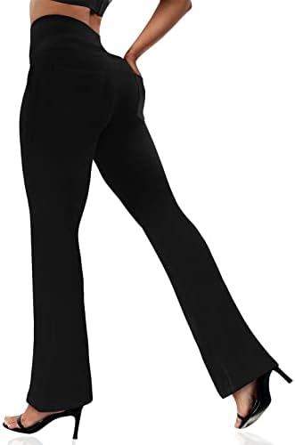 VOOVEEYA Women's Bootcut Leggings - Bootleg Yoga Pants Flare with 4 Pockets