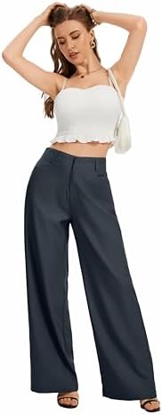 FUNYYZO Wide Leg Dress Pants for Women Work Slacks Business Casual Outfits