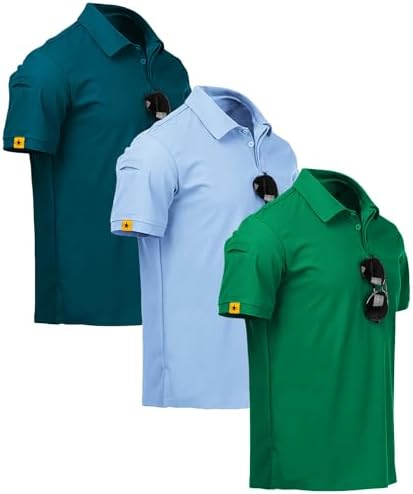 ZITY 3 Pack Mens Golf Polo Shirts Short Sleeve Business Casual T-Shirts