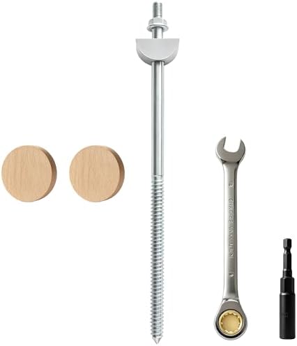 1PCS Newel Post Mounting Kit, Heavy Duty Hidden Newel Post Fastener with Rail Bolt Wrench, Installation Kit Staircase Newel Posts for Wooden Stair Railing, Deck Baluster