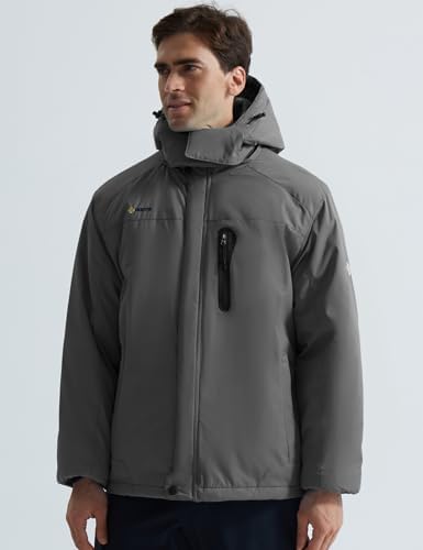 GEMYSE Men's Winter Ski Jacket Waterproof Snow Coat with Detachable Hood