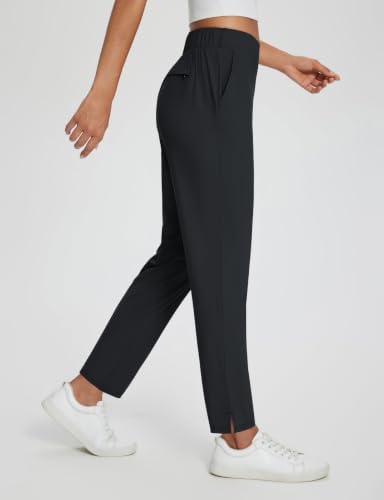 baleaf Womens Business Casual Pants Stretch Travel Pants On Airport with Zipper Pockets Dressy Slacks Golf Work Pull on
