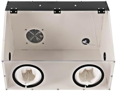 TFCFL Dust Box Enclosed Electric Grinding Table Polisher Dust Box Acrylic Cover 4mm Fully Enclosed Electric Grinder Polisher Acrylic Dust Cover Box 110V Polishers Buffers (2Holes)