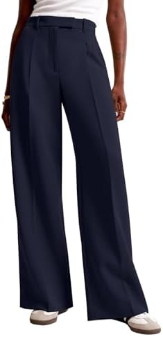 NIMIN Women Wide Leg Work Pants High Waisted Dress Trousers with Pockets
