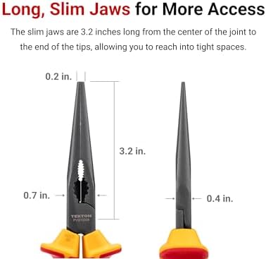 TEKTON 8 Inch Insulated Long Nose Pliers | PVG10008