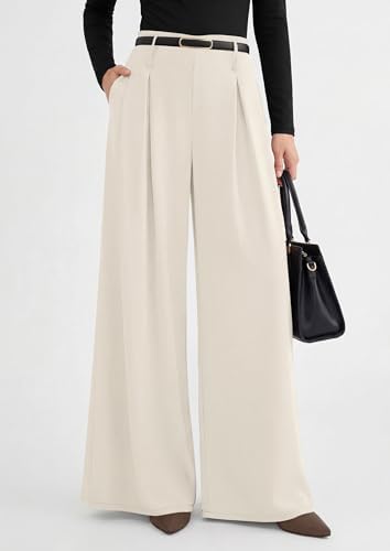 PRETTYGARDEN Womens Wide Leg Dress Pants Flowy Trousers