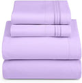 Hearth & Harbor Full XL Size Sheets - 4 Piece Bed Sheet Set, Hotel Luxury Double Brushed Bed Sheets - Extra Soft Bedding Sheets & Pillowcases, Full XL, Lavender