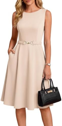 GRACE KARIN Work Business Midi Flowy Sleeveless Dresses for Women