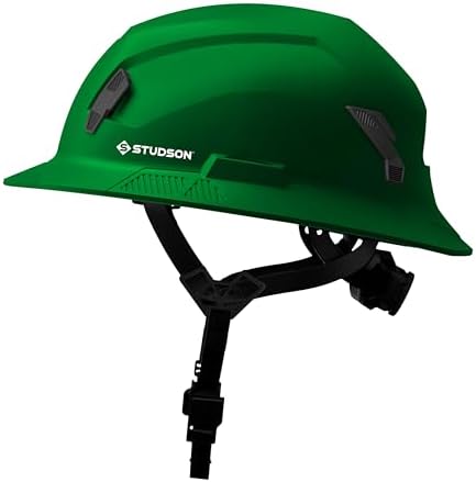 STUDSON SHK-1 Full Brim Safety Helmet Non-Vented: ANSI/ISEA Z89.1 Type II Compliant (R 2019), Lightweight & Breathable, NFC Emergency Contact Chip, One Size, Class E Protection