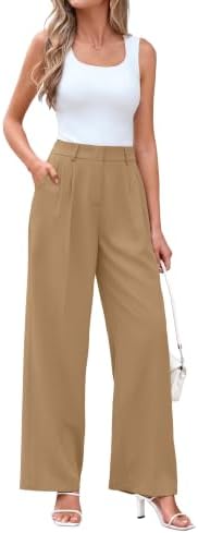 KICZOY Women Casual Wide Leg Dress Pants High Waist Lightweight Flowy Pants