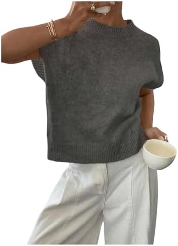 SOLY HUX Women's Short Sleeve Business Casual Sweater
