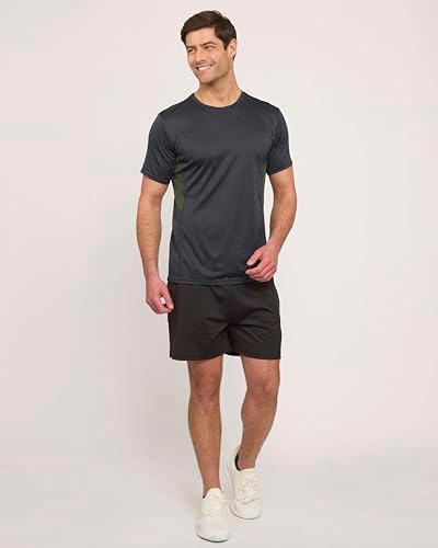 5 Pack Men's Dry Fit Workout T Shirts Crew Neck Athletic Gym Running Tees