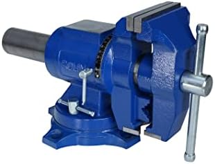 Rolin Vise 5 Inch Multi-Function Vises With Anvil Blue Bench Vise Heavy Duty Tools 360 Degree Swivel Base