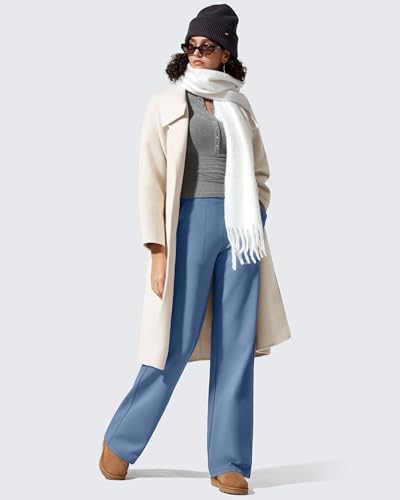 G4Free EverGoing Fleece Lined Wide Leg Pants for Women Dressy Work Casual