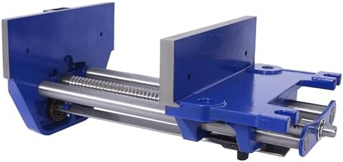 9 Inch Jaw Width Quick Release Woodworking Vise Heavy Duty Clamp Metal Cast Iron Adjustable Tool Sliding Jaw Workholding Device Woodworking Equipment Hand Tool Craft Vise Blue