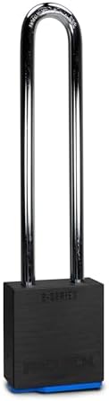 PACLOCK's 2-Series Padlock, UCS, 5/16" Diameter Hard. Stainless Steel Shackle, 5" Tall, High Performance 6-Pin Cylinder, Keyed Differently w/ 2 Keys, Black