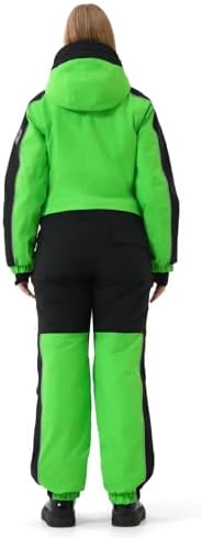 Women One Pieces Ski Suits Waterproof Warm Insulated Ski Jumpsuit Removable Hood Snowsuit for Snow Sport