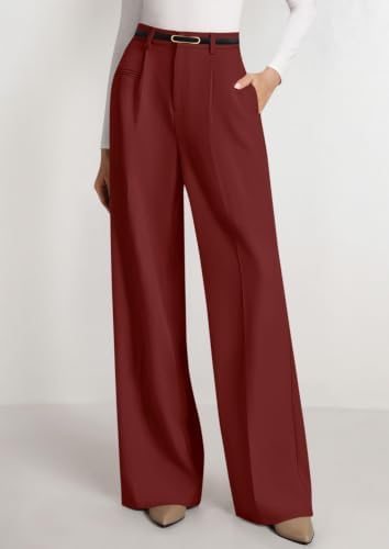 PRETTYGARDEN Women's Tailored Wide Leg Work Dress Pants