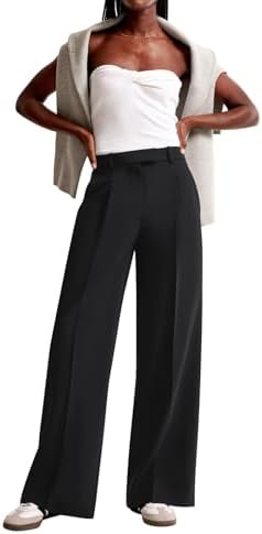 NIMIN Women Wide Leg Work Pants High Waisted Dress Trousers with Pockets