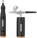 Crafting Tool Combo Kit - Mini Rotary, Airbrush Gun with Compressor for Sanding, Carving, Engraving, Painting, 20V Power Share Battery and 45-Piece Accessories Included
