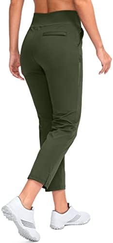 YYV Women's Golf Pants High Waist Stretch Ankle Pants with Pockets